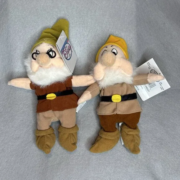 Snow White 7 Dwarfs Prince Witch Disney Store Bean Bag Plush Stuffed Set of 10 - Picture 11 of 16